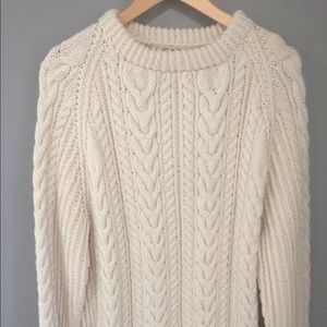 Hand Made Wool Cable Knit Sweater